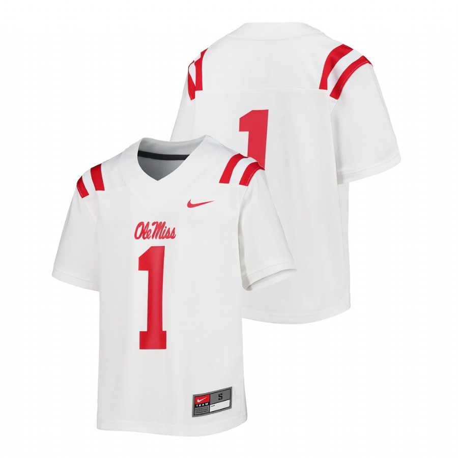 Ole Miss Rebels Youth NCAA White Untouchable College Football Jersey HPK2849DQ